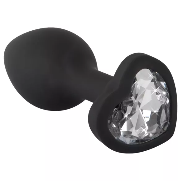 You2Toys - korek analny - z białym kryształem - czarny