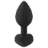 You2Toys - korek analny - z białym kryształem - czarny
