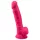 Silexd 7 - dildo z jądrami, na przyssawce - 17,5 cm (różowe)