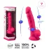 Silexd 7 - dildo z jądrami, na przyssawce - 17,5 cm (różowe)