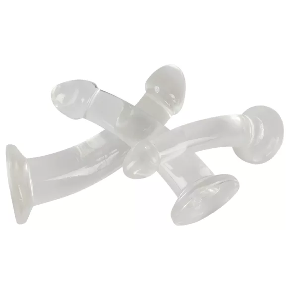 Crystal Clear - zestaw dildo analnych z żołędziem - 3 sztuki - przezroczysty