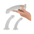 Crystal Clear - zestaw dildo analnych z żołędziem - 3 sztuki - przezroczysty