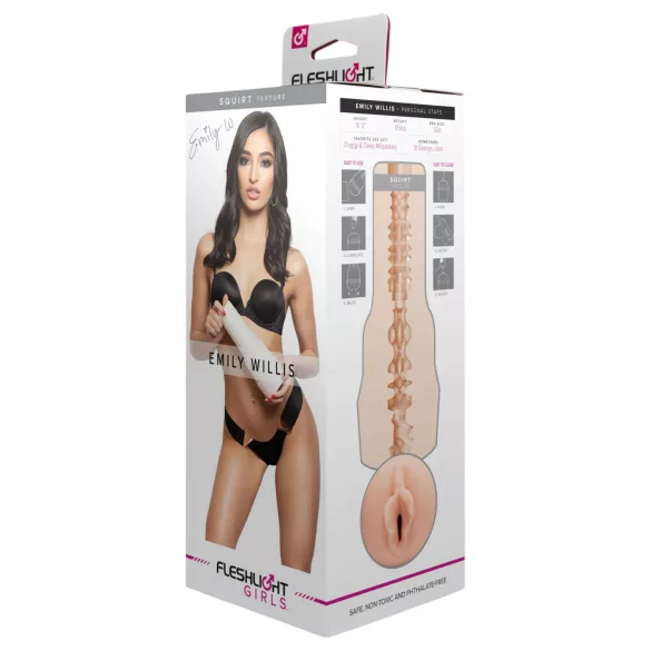 Fleshlight Emily Willis Squirt - realistyczna sztuczna wagina (naturalna)