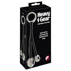   You2Toys Heavy Gear - pierścień na penisa z obciążeniem analnym - silikon czarny