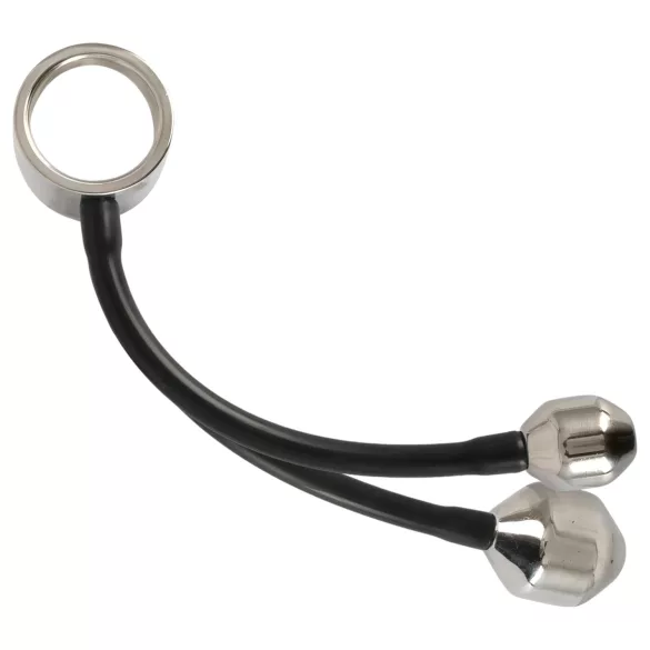 You2Toys Heavy Gear - pierścień na penisa z obciążeniem analnym - silikon czarny