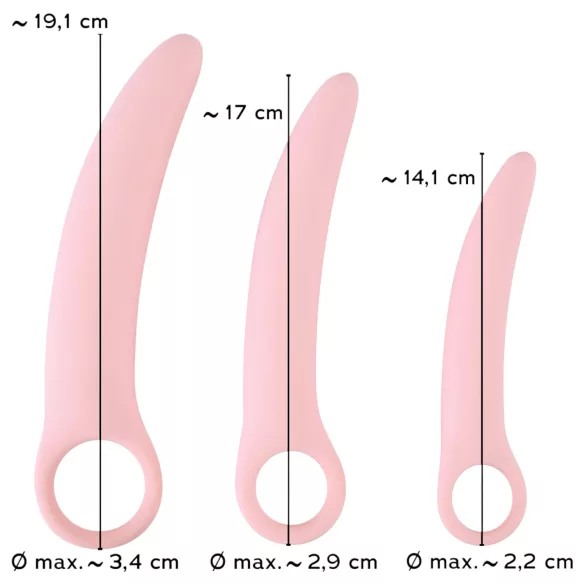 SMILE - trenażery waginalne - zestaw dildo - silikon różowy 3 sztuki