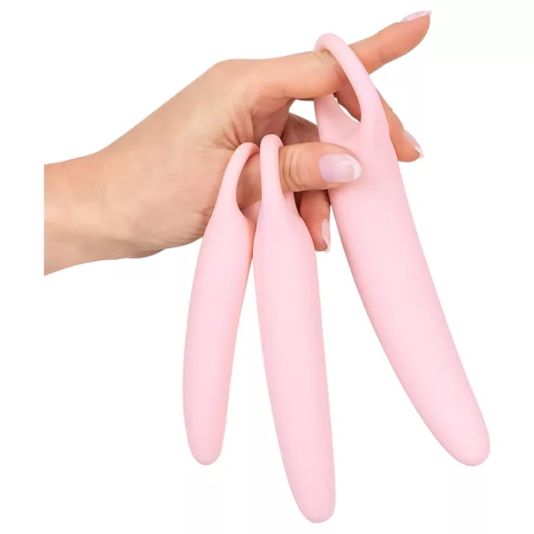 SMILE - trenażery waginalne - zestaw dildo - silikon różowy 3 sztuki