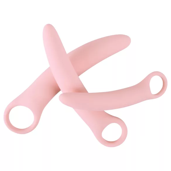 SMILE - trenażery waginalne - zestaw dildo - silikon różowy 3 sztuki