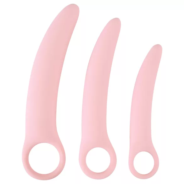 SMILE - trenażery waginalne - zestaw dildo - silikon różowy 3 sztuki