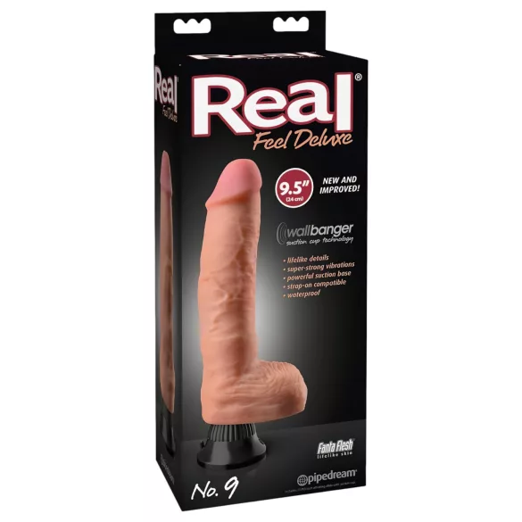 Real Feel Deluxe No.9 - realistyczny wibrator z jądrami - silikon