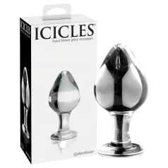   Icicles No. 25 - korek analny szklany stożkowy przezroczysty
