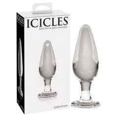   Icicles No. 26 - stożkowy, szklany korek analny (przezroczysty)