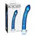 Icicles No. 29 - dildo szklane - spiralny penis - niebieski