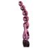Icicles No. 43 - szklany dildo z sercami i perełkami (różowy)