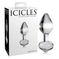   Icicles No. 44 - korek analny szklany - stożkowy - przezroczysty