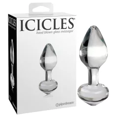   Icicles No. 44 - korek analny szklany - stożkowy - przezroczysty