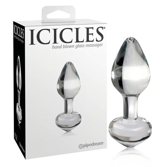Icicles No. 44 - korek analny szklany - stożkowy - przezroczysty