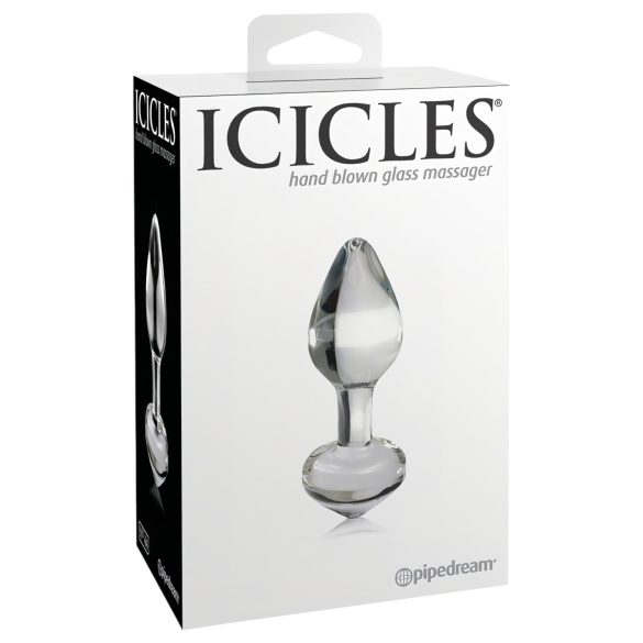 Icicles No. 44 - korek analny szklany - stożkowy - przezroczysty