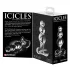 Icicles No. 47 - szklany korek analny - potrójna kulka - przezroczysty