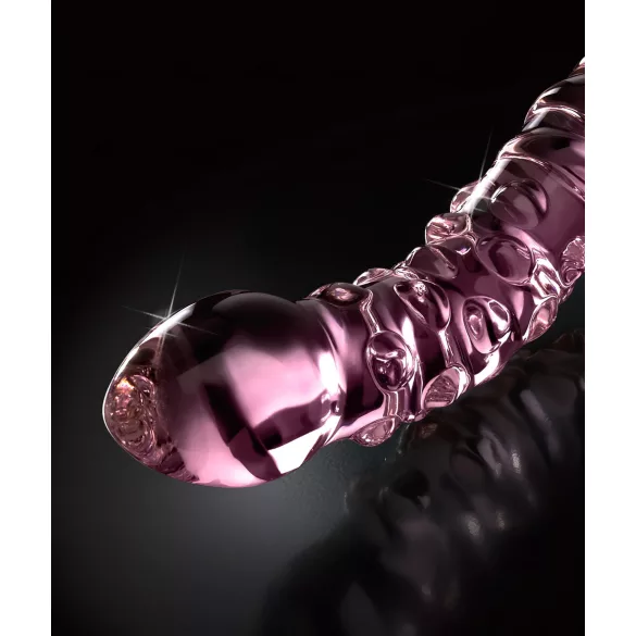Icicles No. 55 - dildo dwustronne - do punktu G - szkło - różowy