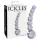 Icicles No. 66 - szklany dildo wygięty z kulkami - przezroczysty