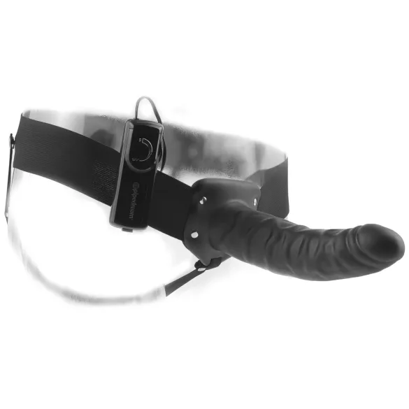 Pipedream Fetish Strap-On 8 - przypinany, pusty w środku wibrator (czarny)