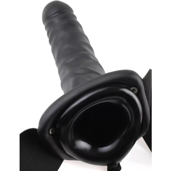 Pipedream Fetish Strap-On 8 - przypinany, pusty w środku wibrator (czarny)