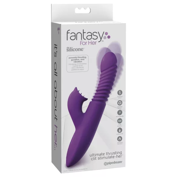 Fantasy For Her - wibrator pchający 3 w 1 z funkcją podgrzewania (fioletowy)