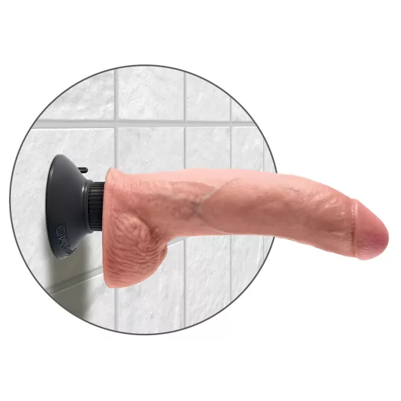 King Cock 9 - dildo z przyssawką i możliwością zginania - 26 cm - cielisty