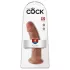 King Cock - realistyczny dildo z przyssawką 23cm - ciemny odcień