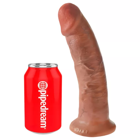 King Cock - realistyczny dildo z przyssawką 23cm - ciemny odcień