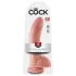King Cock 9 - duży dildo z jądrami i przyssawką (23 cm, kolor naturalny)