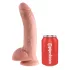 King Cock 9 - duży dildo z jądrami i przyssawką (23 cm, kolor naturalny)