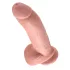 King Cock 9 - duży dildo z jądrami i przyssawką (23 cm, kolor naturalny)