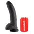 King Cock 9 - duży dildo z jądrami na przyssawce (23 cm) - czarny