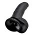 King Cock 9 - duży dildo z jądrami na przyssawce (23 cm) - czarny