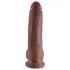 King Cock 9 - dildo z jądrami - z przyssawką - brązowy 23cm