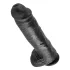 King Cock 11 - dildo z przyssawką i jądrami - czarny 28cm