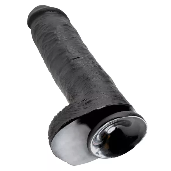 King Cock 11 - dildo z przyssawką i jądrami - czarny 28cm