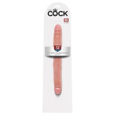   King Cock - podwójny realistyczny dildo 31cm - kolor naturalny