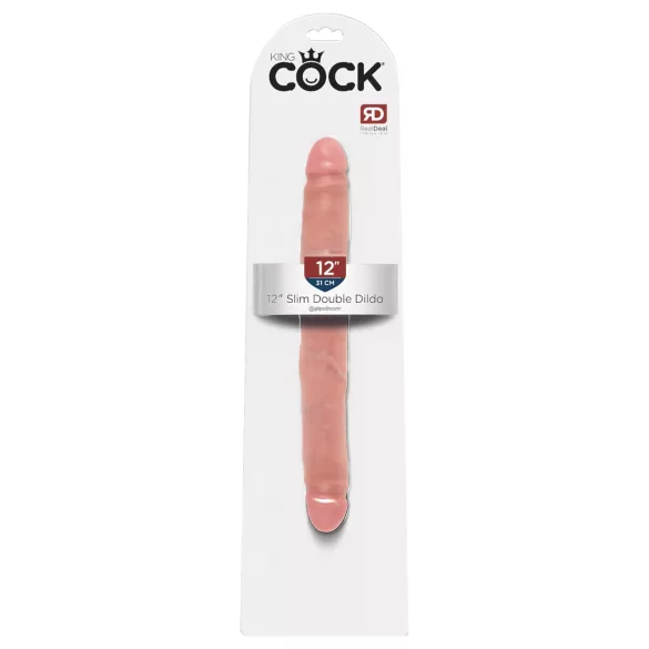 King Cock - podwójny realistyczny dildo 31cm - kolor naturalny