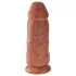 King Cock - dildo z przyssawką - gruby realistyczny - ciemny 23 cm