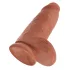 King Cock - dildo z przyssawką - gruby realistyczny - ciemny 23 cm