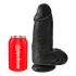 King Cock 9 Chubby - dildo z jądrami i przyssawką - czarny 23 cm