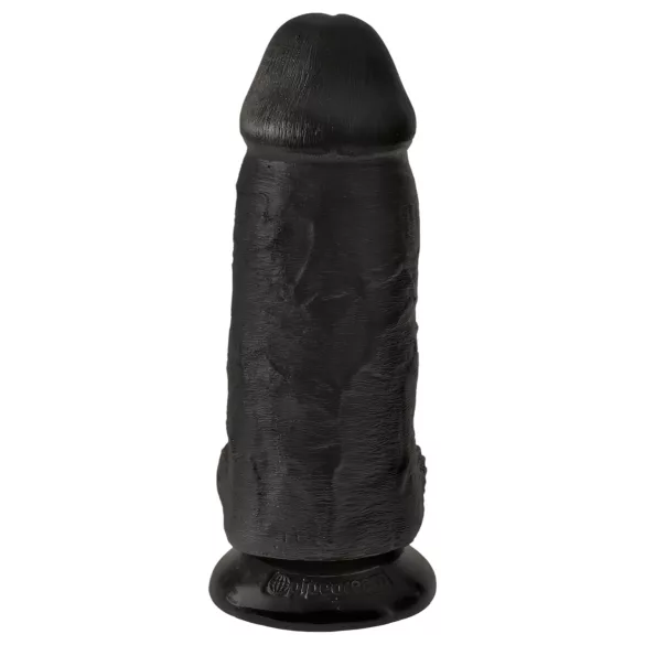 King Cock 9 Chubby - dildo z jądrami i przyssawką - czarny 23 cm