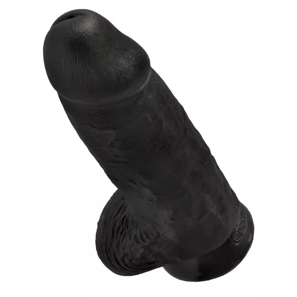King Cock 9 Chubby - dildo z jądrami i przyssawką - czarny 23 cm