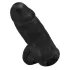 King Cock 9 Chubby - dildo z jądrami i przyssawką - czarny 23 cm