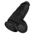 King Cock 9 Chubby - dildo z jądrami i przyssawką - czarny 23 cm