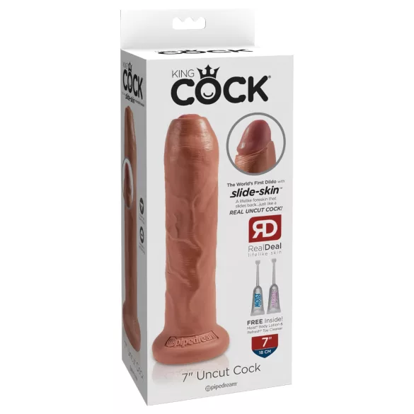 King Cock - realistyczny dildo - 18 cm - ciemny odcień skóry