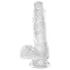 King Cock Clear 6 - dildo z jądrami - przyssawka - 15 cm